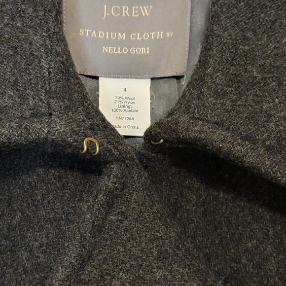 J Crew Stadium Cloth by Nello Gori Peacoat Double Breasted Wool Gray Size 4 - Picture 7 of 16